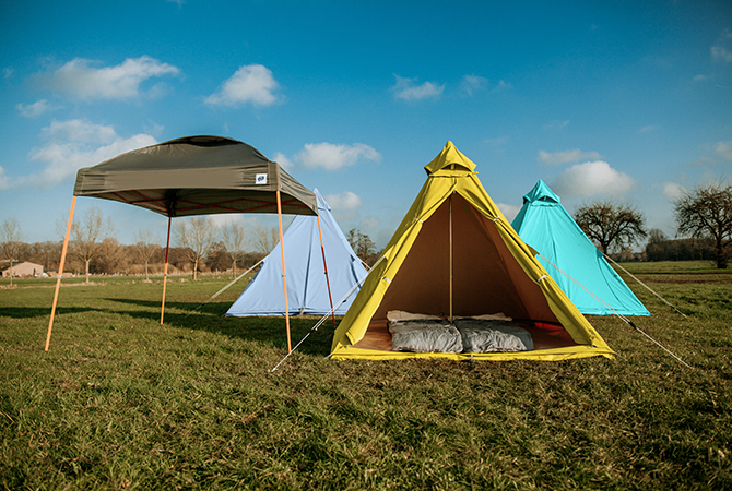 Zaalplattegrond: Lowlands 2026 - EASY CAMP - 3x Pharaoh 2P + partytent