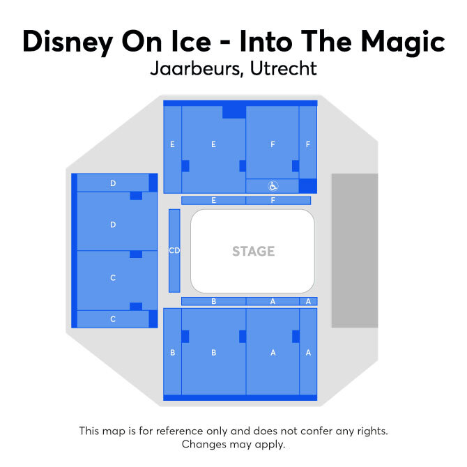 Zaalplattegrond voor Disney On Ice alleen voor referentie