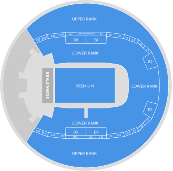 Plan miejsc w obiekcie IEM Krakow wyłącznie w celach informacyjnych