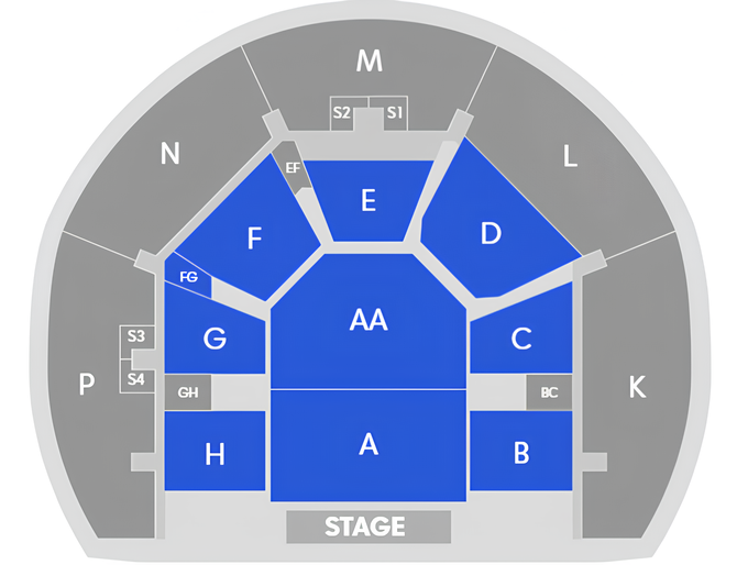 Venue seating chart for Anele & The Club for reference only