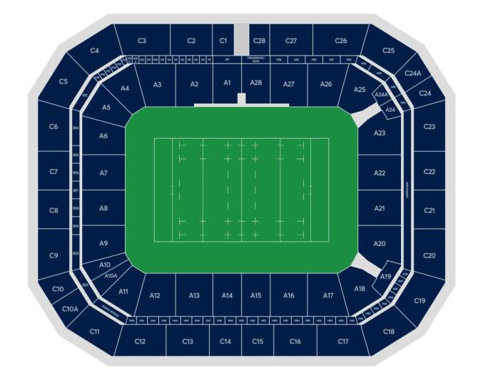Venue seating chart for Georgia (Rugby Union) for reference only