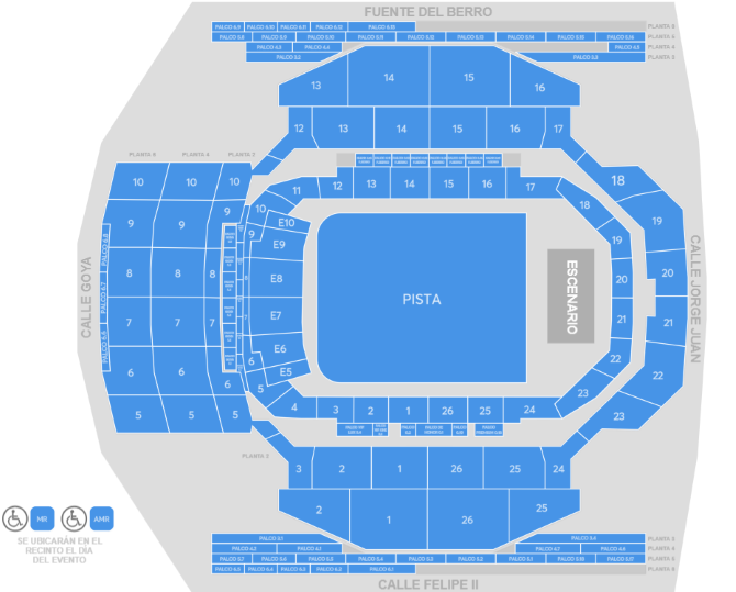 Plan de salle - Movistar Arena