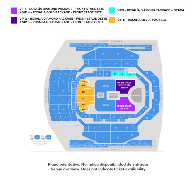 Plano de la sala - Movistar Arena