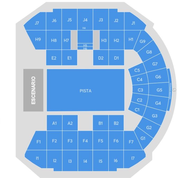 Mapa de asientos del recinto para Fito & Fitipaldis, solo como referencia