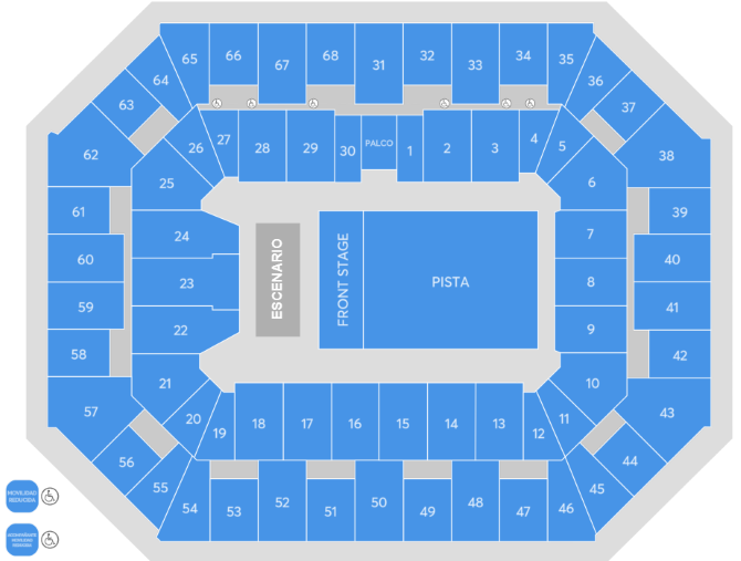 Plano de la sala - Pabellón Príncipe Felipe