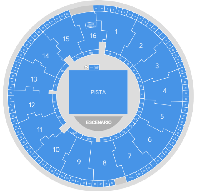 Plano de la sala - Palacio Vistalegre