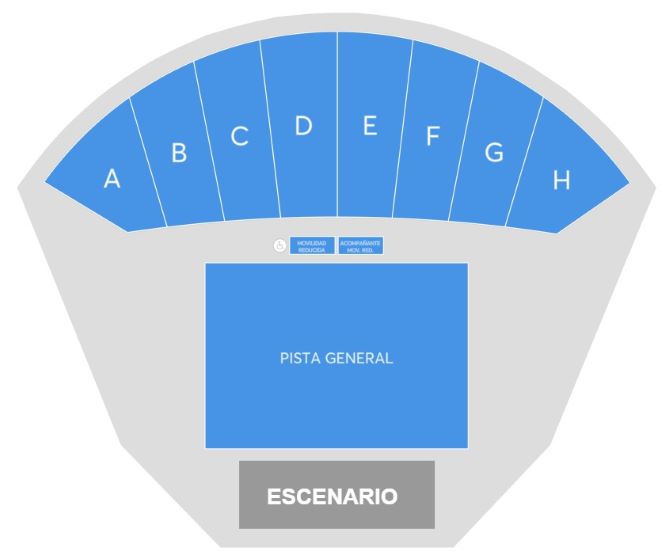 Mapa de asientos del recinto para Fito & Fitipaldis, solo como referencia