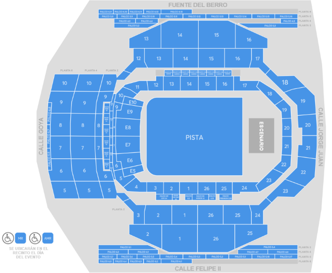 Plan de salle - Movistar Arena