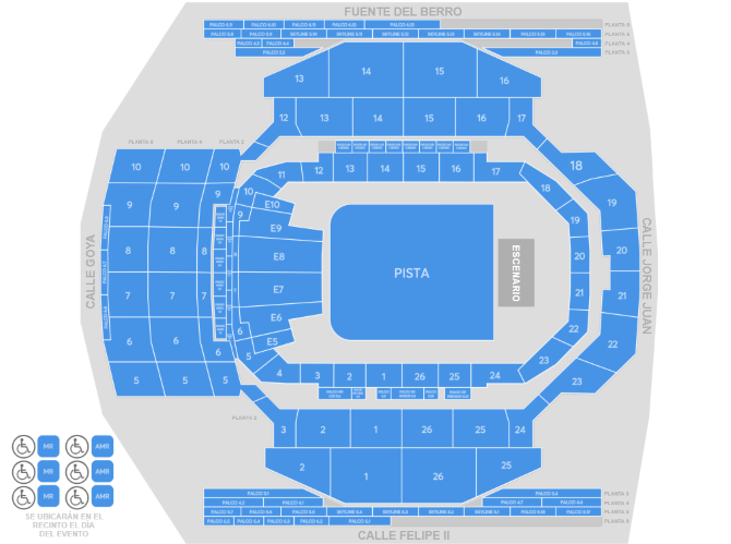 Plano de la sala - Movistar Arena