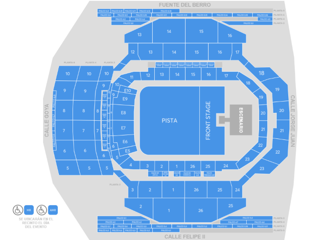 Plan de salle - Movistar Arena