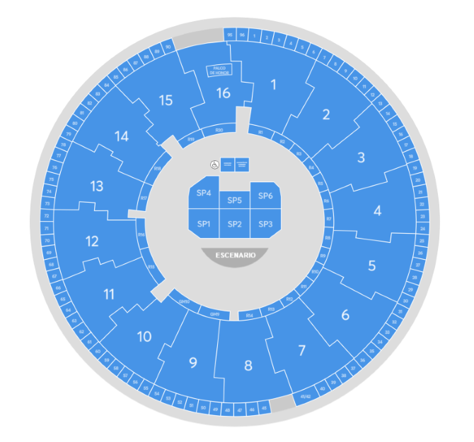 Plano de la sala - Palacio Vistalegre