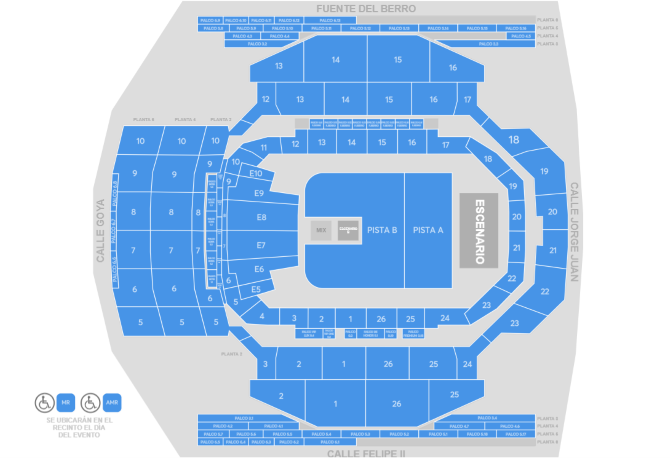 Plan de salle - Movistar Arena