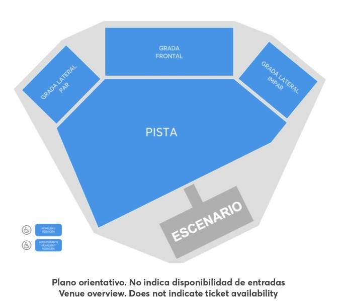 Mapa de asientos del recinto para El Último de la Fila, solo como referencia