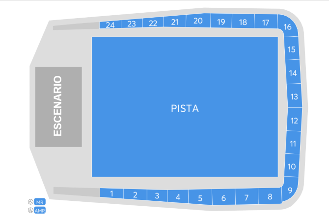 Mapa de asientos del recinto para Fito & Fitipaldis, solo como referencia