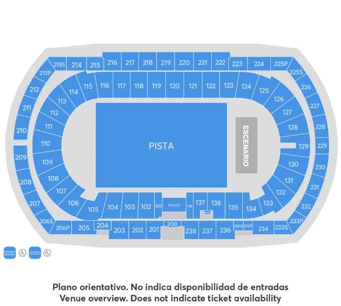 Plano de la sala - Estadi Olímpic Lluis Companys