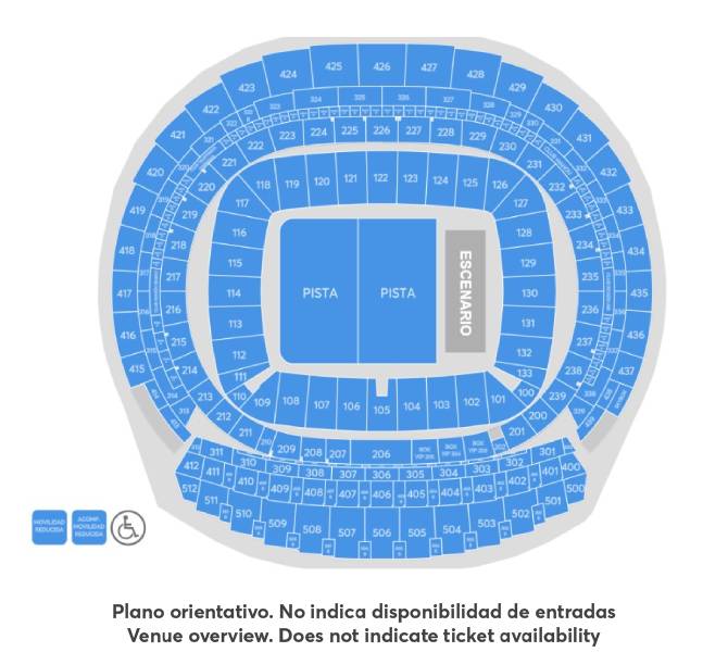 Mapa de asientos del recinto para El Último de la Fila, solo como referencia