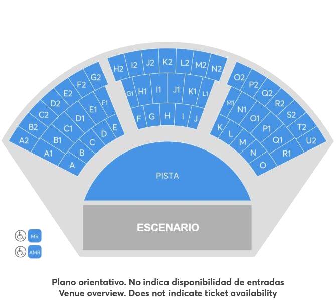 Mapa de asientos del recinto para Hakuna Group Music, solo como referencia