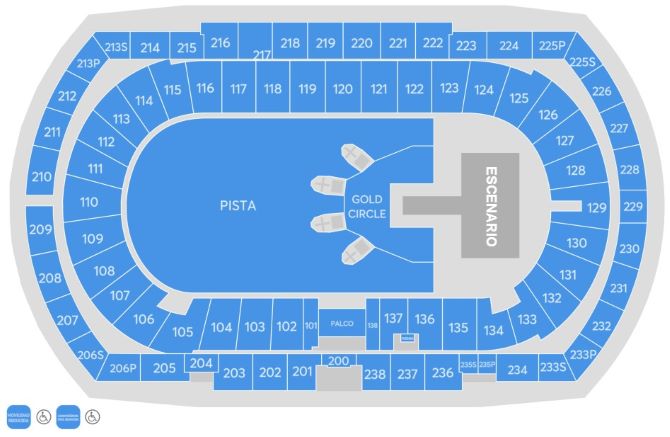Plano de la sala - Estadi Olímpic Lluis Companys