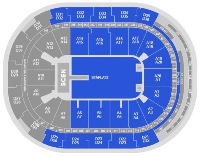 Arena platskarta för Håkan Hellström enbart för referens