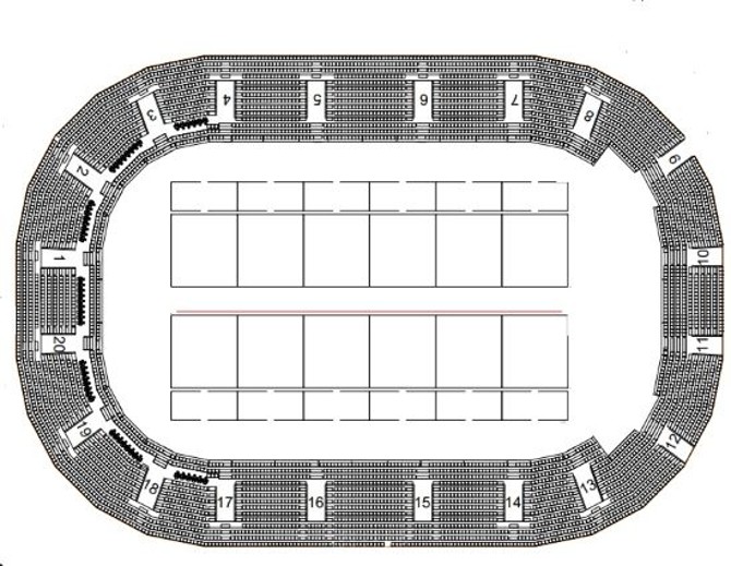 Venue seating chart for WUKF World Karate Championship for reference only