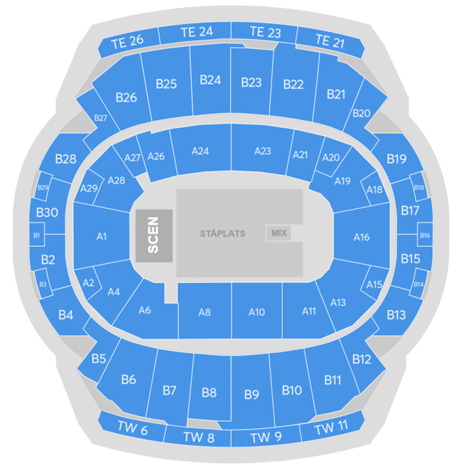 Plan de salle - Avicii Arena