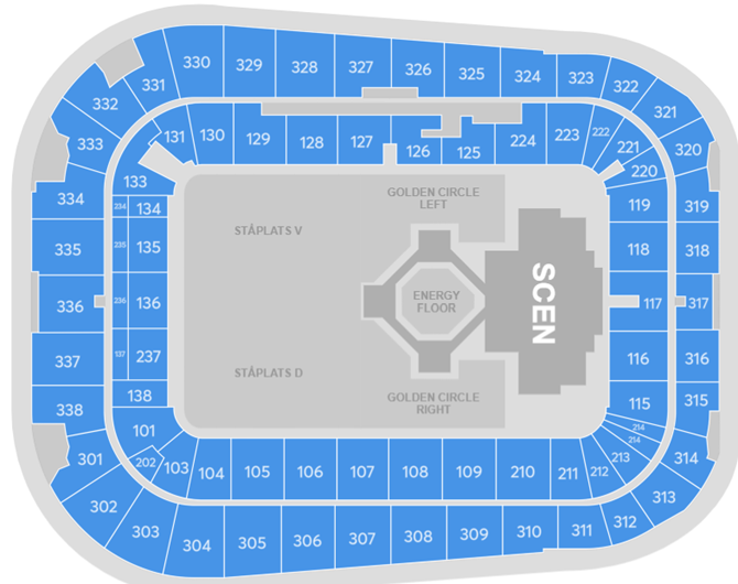 Arena platskarta för Kendrick Lamar enbart för referens