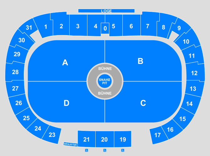 Venue seating chart for Metallica for reference only