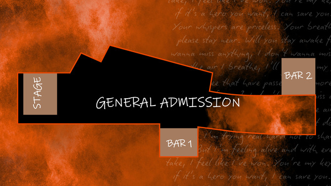 Venue seating chart for Secondhand Serenade for reference only