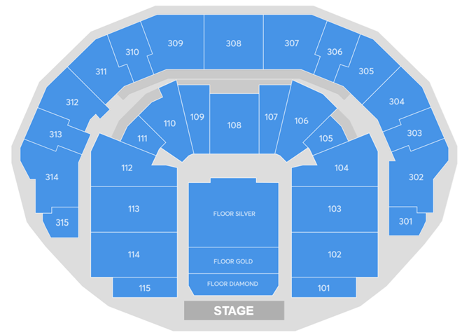 Venue seating chart for Rod Stewart for reference only