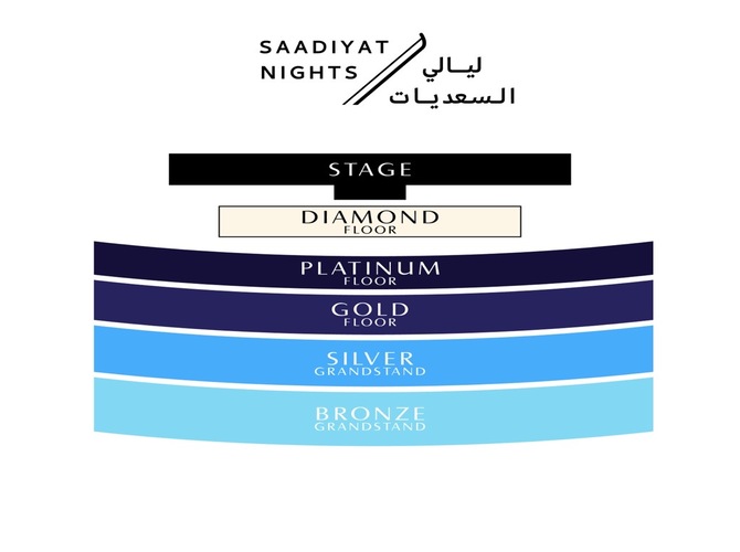 Venue seating chart for Saadiyat Nights for reference only